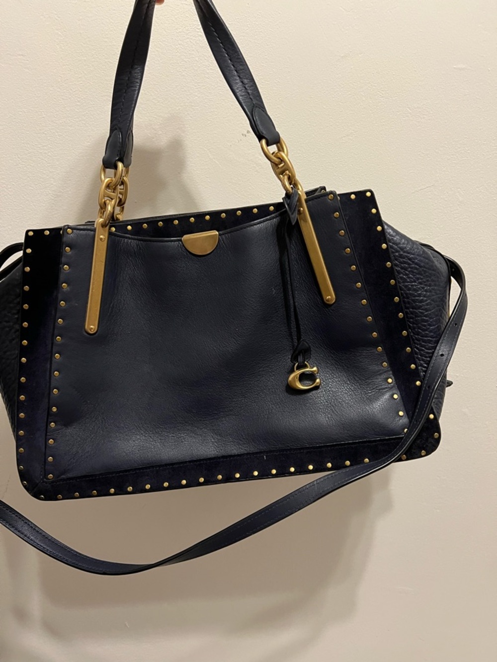 Authentic Coach Dreamer 36 Mixed Leather & Suede Satchel - Style 31020